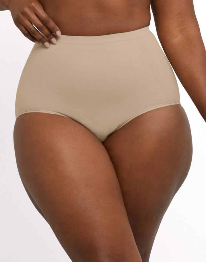 Seamless Extra Firm Control Brief 2-Pack - Nude