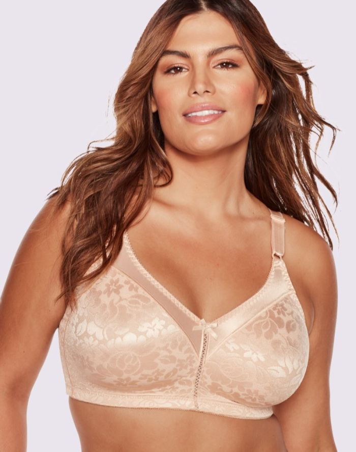 Double Support Lace Wireless Bra - Soft Taupe