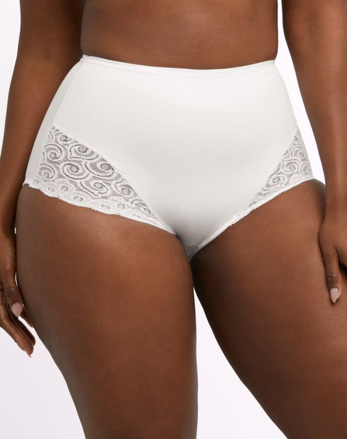 Shaping Brief with Lace 2-Pack - White