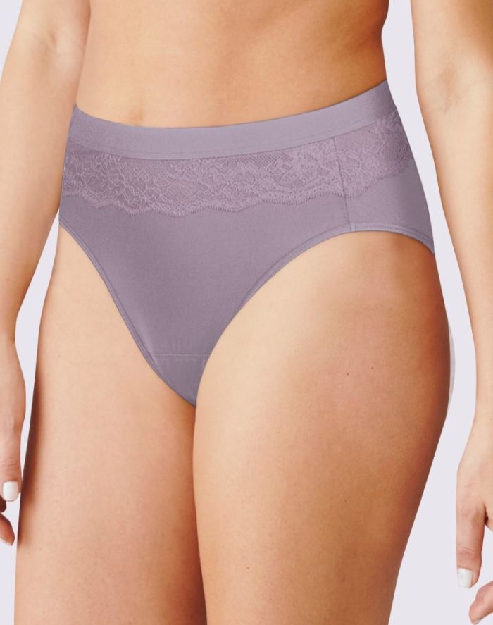Beautifully Confident Light Leak & Period Protection Hi Cut Panty - Perfectly Purple