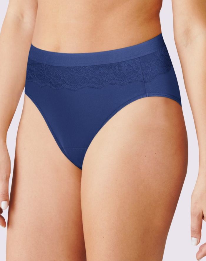Beautifully Confident Light Leak & Period Protection Hi Cut Panty - In The Navy