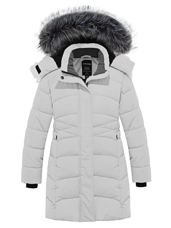 Girl's Long Winter Coat Parka Warm Puffer Jacket - Gray