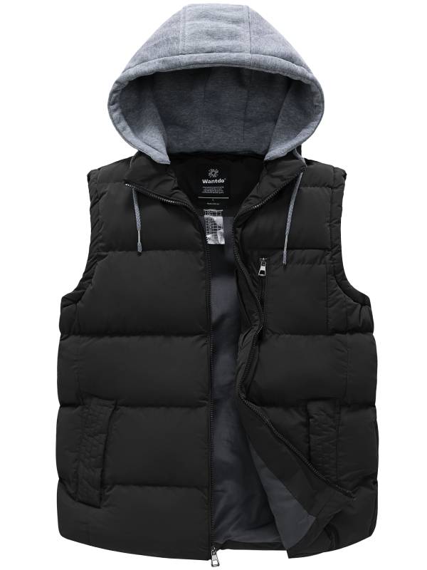 Women's Puffer Vest Quilted Warm Sleeveless Winter Jacket - Black